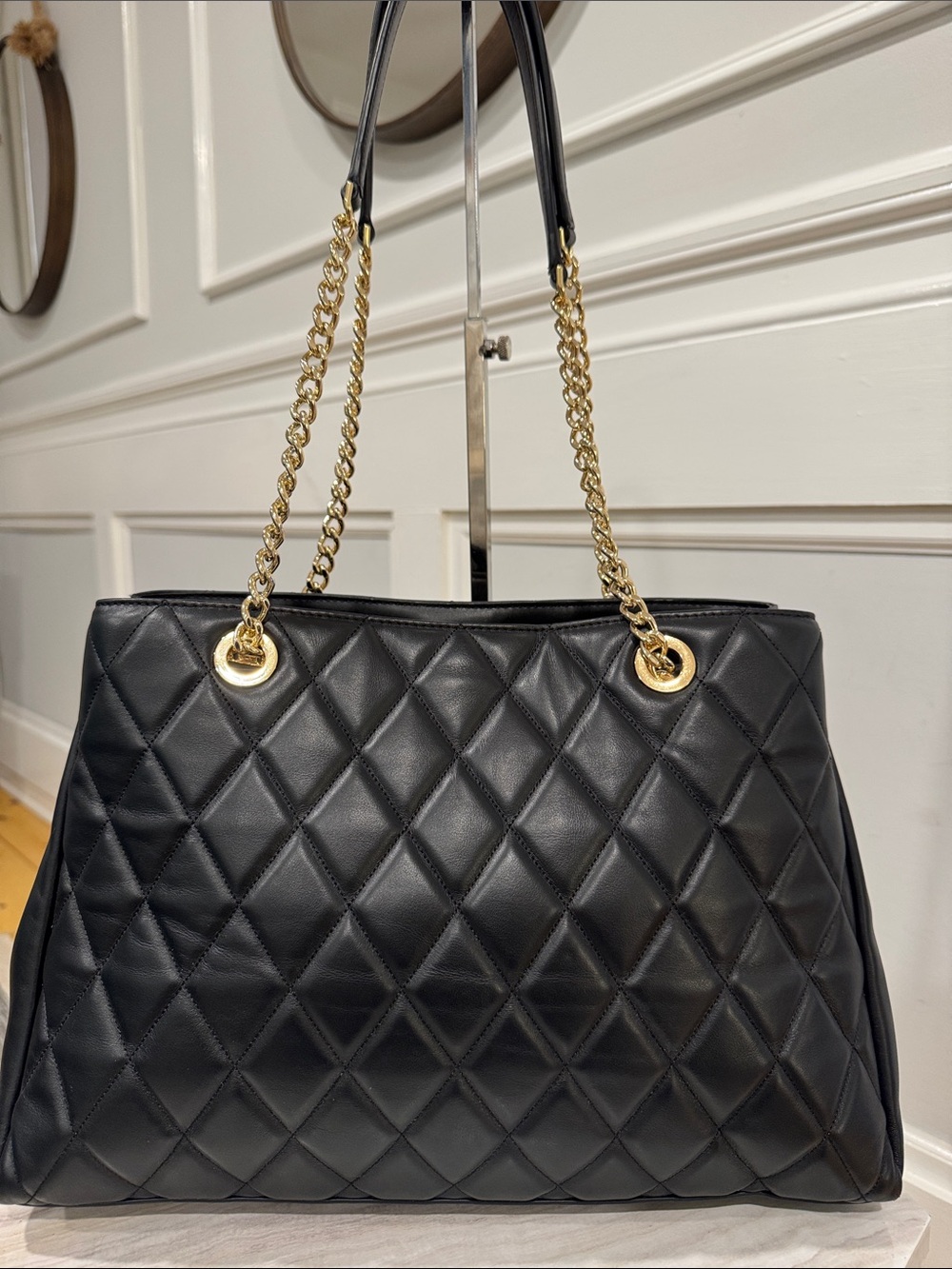 Kate Spade Bag Emerson Place Quilted Black Leather Shoulder Tote Bag - Picture 9 of 17